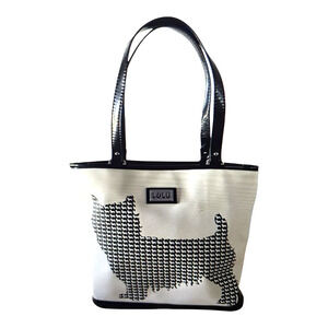Lulu Guinness Purse Yorkie Terrier Puppy Womens Handbag Black Ivory